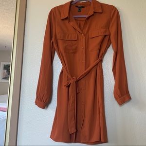 Rustic orange Forever 21 M shirt dress.